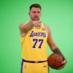 Los Angeles Lakers guard Luka Doncic (77) during media day at UCLA Health Training Center.