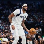 Oct 22, 2025; Dallas, Texas, USA; Dallas Mavericks forward Anthony Davis (3) dribbles during the game against the San Antonio Spurs at American Airlines Center. Mandatory Credit: Kevin Jairaj-Imagn Images