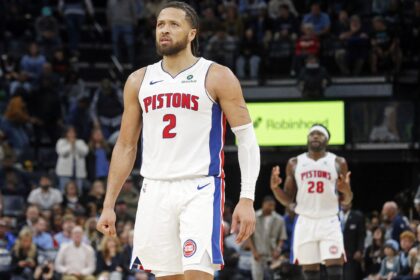 Detroit Pistons guard Cade Cunningham (2) reacts during the fourth quarter against the Memphis Grizzlies at FedExForum.