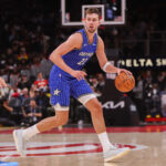 Nov 4, 2025; Atlanta, Georgia, USA; Orlando Magic forward Franz Wagner (22) dribbles against the Atlanta Hawks in the second quarter at State Farm Arena. Mandatory Credit: Brett Davis-Imagn Images