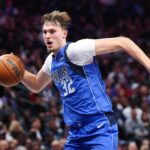 Nov 5, 2025; Dallas, Texas, USA; Dallas Mavericks forward Cooper Flagg (32) dribbles during the second half against the New Orleans Pelicans at American Airlines Center. Mandatory Credit: Kevin Jairaj-Imagn Images