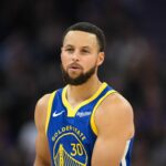 Nov 4, 2025; San Francisco, California, USA; Golden State Warriors guard Stephen Curry (30) looks on against the Phoenix Suns in the second quarter at Chase Center. Mandatory Credit: Eakin Howard-Imagn Images