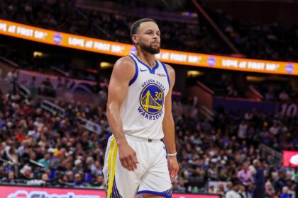 Nov 18, 2025; Orlando, Florida, USA; Golden State Warriors guard Stephen Curry (30) after a timeout during the second half against the Orlando Magic at Kia Center. Mandatory Credit: Mike Watters-Imagn Images