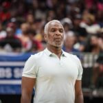 Dallas, TX, USA; Killer 3s head coach Charles Oakley during the game at the American Airlines Center. Mandatory Credit: Jerome Miron-Imagn Images