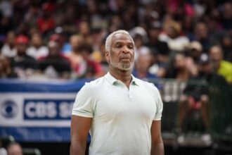 Dallas, TX, USA; Killer 3s head coach Charles Oakley during the game at the American Airlines Center. Mandatory Credit: Jerome Miron-Imagn Images