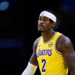 Los Angeles, California, USA; Los Angeles Lakers forward Jarred Vanderbilt (2) looks on during the first half against the Sacramento Kings at Crypto.com Arena. Mandatory Credit: William Liang-Imagn Images