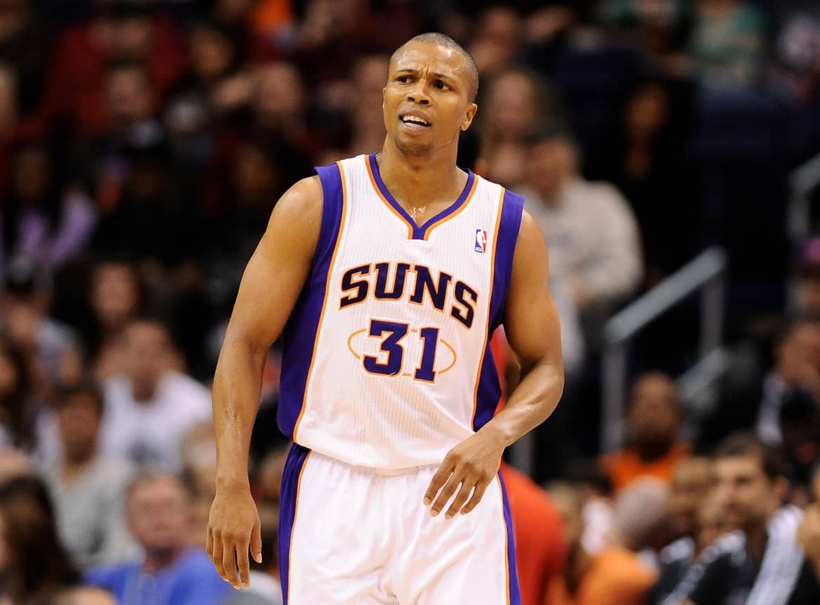 Phoenix, AZ, USA; Phoenix Suns guard Sebastian Telfair (31) reacts on the court during the game against the Los Angeles Clippers in the first half at US Airways Center. Mandatory Credit: Jennifer Stewart-Imagn Images