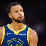 San Francisco, California, USA; Golden State Warriors guard Stephen Curry (30) looks on against the Phoenix Suns in the third quarter at Chase Center. Mandatory Credit: Eakin Howard-Imagn Images