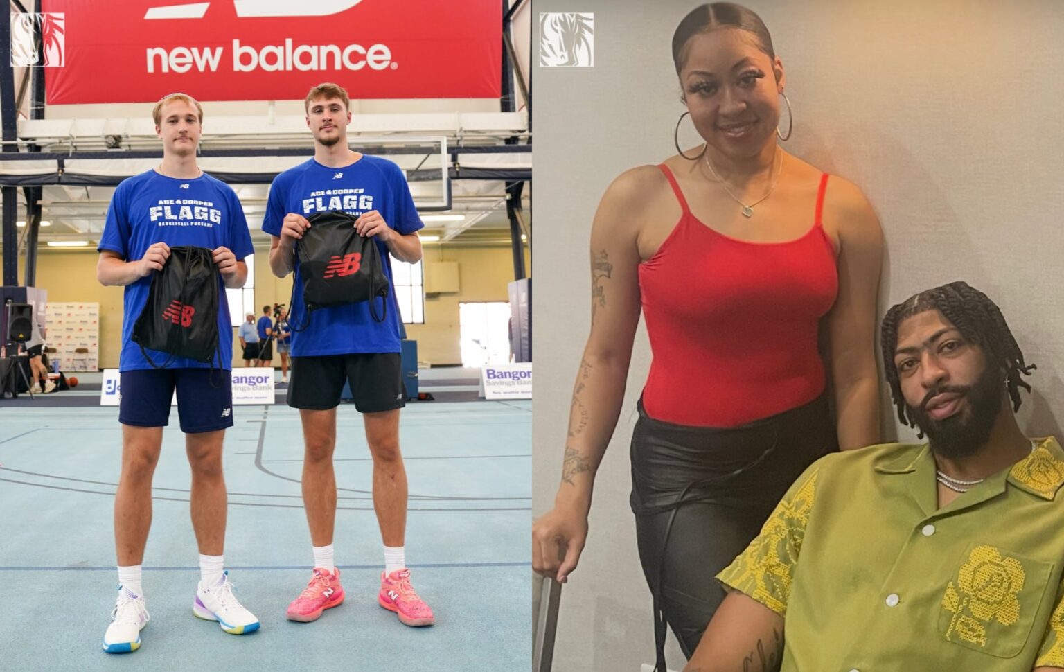 Cooper Flagg and Anthony Davis with their twin siblings.