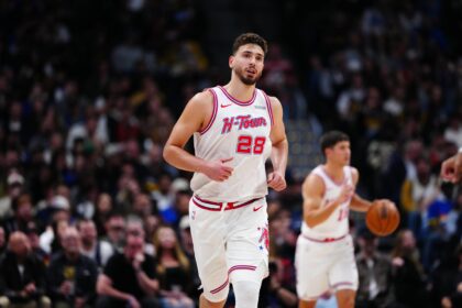 Houston Rockets center Alperen Sengun (28) during the second quarter against the Denver Nuggets at Ball Arena.