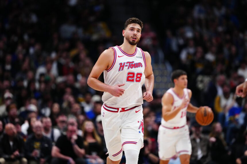 Houston Rockets center Alperen Sengun (28) during the second quarter against the Denver Nuggets at Ball Arena.