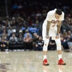Dec 19, 2025; Cleveland, Ohio, USA; Cleveland Cavaliers guard Lonzo Ball (2) stands back during free throws by the Chicago Bulls during the fourth quarter at Rocket Arena. Mandatory Credit: Scott Galvin-Imagn Images