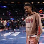Nov 28, 2025; Inglewood, California, USA; Memphis Grizzlies guard Ja Morant leaves the court after defeating the Los Angeles Clippers 112-107 at Intuit Dome. Mandatory Credit: Kiyoshi Mio-Imagn Images