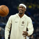 Dec 22, 2025; San Francisco, California, USA; Golden State Warriors forward Jimmy Butler III (10) smiles during warm ups before the game against the Orlando Magic at Chase Center. Mandatory Credit: Eakin Howard-Imagn Images