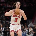 Chicago Bulls guard Josh Giddey (3) looks to pass against the Charlotte Hornets during the second half at Spectrum Center.