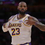 Dec 28, 2025; Los Angeles, California, USA; Los Angeles Lakers forward Lebron James (23) in the first half against the Sacramento Kings at Crypto.com Arena. Mandatory Credit: Jayne Kamin-Oncea-Imagn Images