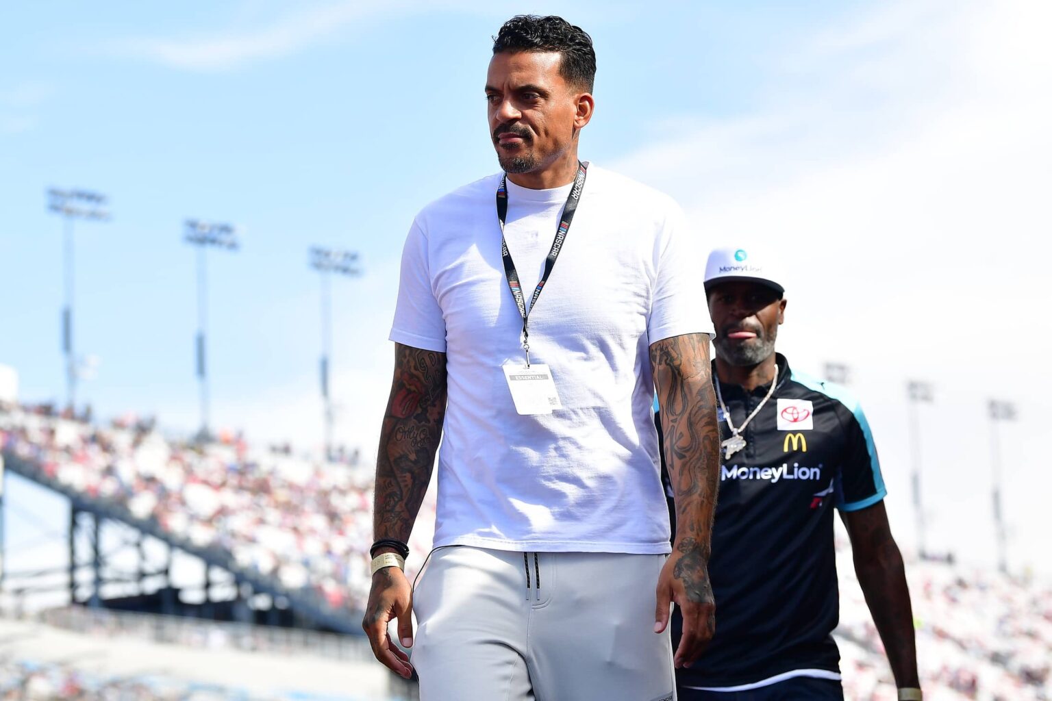 NBA former player Matt Barnes attends the South Point 400 at Las Vegas Motor Speedway.