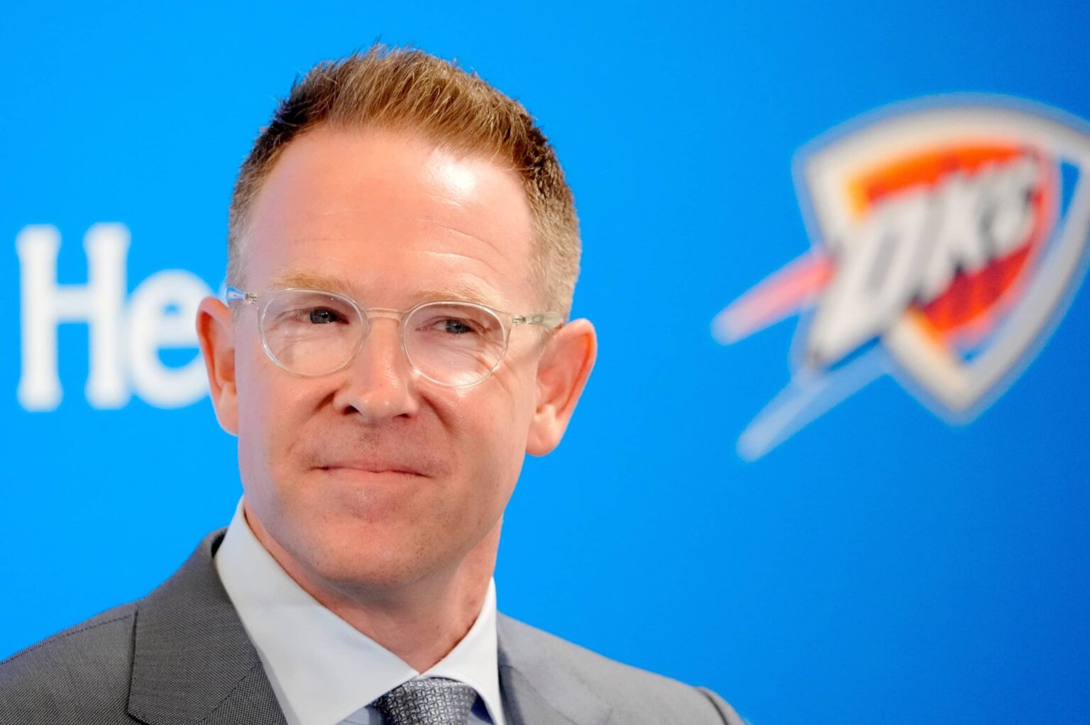 Thunder general manager Sam Presti speaks during an introductory press conference for the 2024 Thunder draft picks at Oklahoma Contemporary Arts Center in Oklahoma City on Saturday, June, 29, 2024.