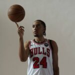 Sep 29, 2025; Chicago, IL, USA; Chicago Bulls forward Noa Essengue (24) poses for photos during Chicago Bulls Media Day. Mandatory Credit: David Banks-Imagn Images