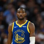 Nov 4, 2025; San Francisco, California, USA; Golden State Warriors forward Jonathan Kuminga (1) looks on against the Phoenix Suns in the third quarter at Chase Center. Mandatory Credit: Eakin Howard-Imagn Images