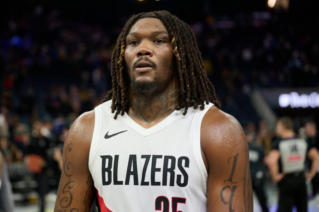 Nov 21, 2025; San Francisco, California, USA; Portland Trail Blazers center Robert Williams III (35) walks off the court after the game against the Golden State Warriors at Chase Center. Mandatory Credit: Robert Edwards-Imagn Images