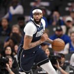 Dallas, Texas, USA; Dallas Mavericks forward Anthony Davis (3) brings the ball up court during the game between the Mavericks and the Nets at the American Airlines Center. Mandatory Credit: Jerome Miron-Imagn Images