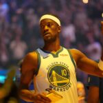 San Francisco, California, USA; Golden State Warriors forward Jimmy Butler III (10) is introduced before the start of the game against the Oklahoma City Thunder at the Chase Center. Mandatory Credit: Cary Edmondson-Imagn Images