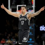 Brooklyn, New York, USA; Brooklyn Nets forward Michael Porter Jr. (17) reacts during the third quarter against the Charlotte Hornets at Barclays Center. Mandatory Credit: Brad Penner-Imagn Images