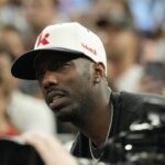 Paris, France; Rich Paul looks on in the second half between France and the United States in the women's gold medal game during the Paris 2024 Olympic Summer Games at Accor Arena. Mandatory Credit: Kyle Terada-Imagn Images