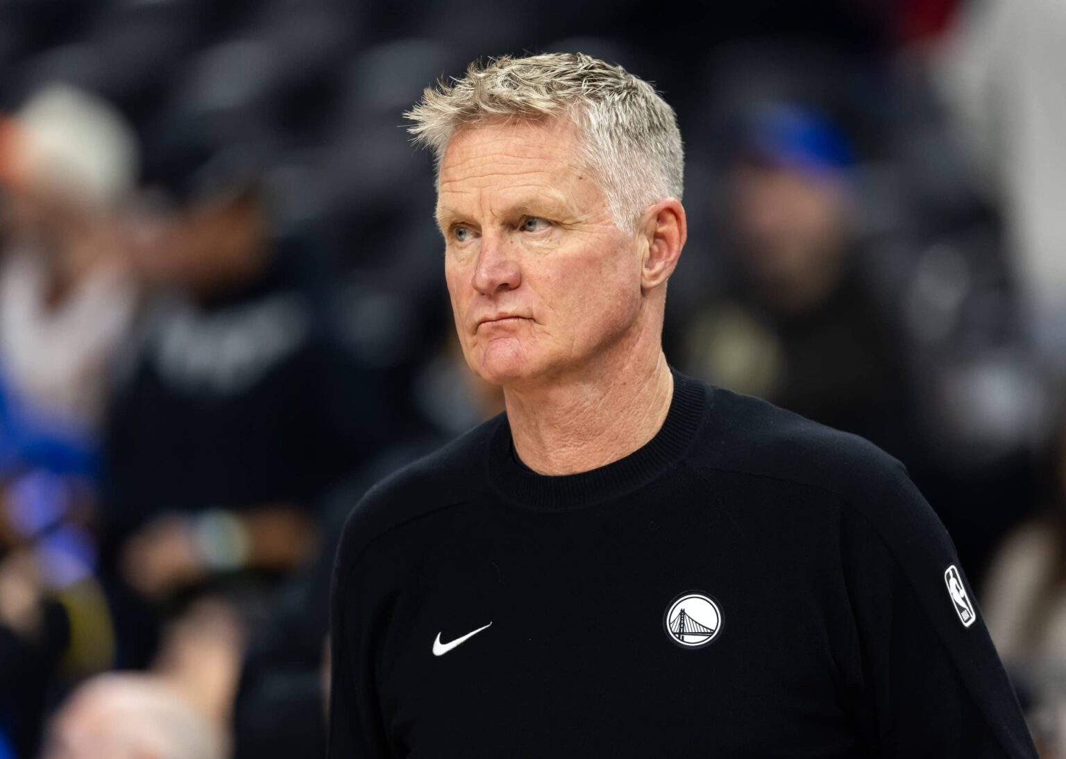 Phoenix, Arizona, USA; Golden State Warriors head coach Steve Kerr against the Phoenix Suns at Mortgage Matchup Center. Mandatory Credit: Mark J. Rebilas-Imagn Images