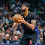 Dallas Mavericks forward Anthony Davis (3) takes a free throw late in the game against the Houston Rockets at American Airlines Center.