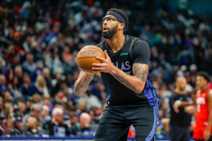 Dallas Mavericks forward Anthony Davis (3) takes a free throw late in the game against the Houston Rockets at American Airlines Center.