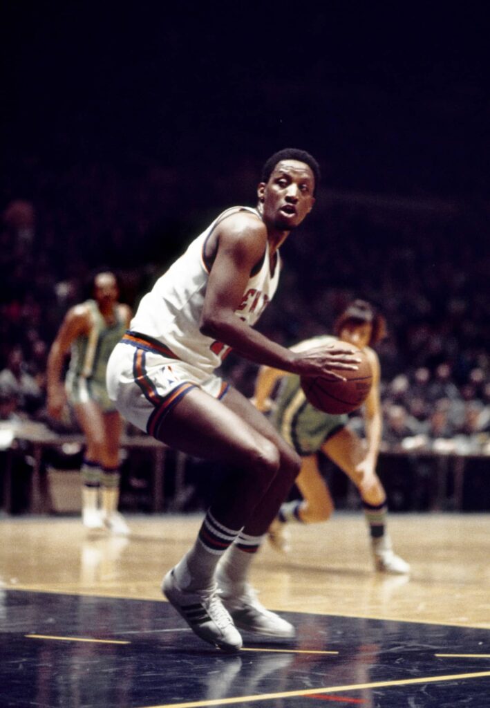 Unknown date; New York, NY, USA; FILE PHOTO; New York Knicks guard Dick Barnett (12) in action against the Atlanta Hawks at Madison Square Garden. Mandatory Credit: Manny Rubio-Imagn Images