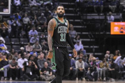 Boston Celtics guard Kyrie Irving (11) during the first half against the Memphis Grizzlies at FedExForum.