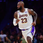 Jan 18, 2026; Los Angeles, California, USA; Los Angeles Lakers forward LeBron James (23) in action against the Toronto Raptors during the second half at Crypto.com Arena. Mandatory Credit: Gary A. Vasquez-Imagn Images