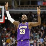 Jan 26, 2026; Chicago, Illinois, USA; Los Angeles Lakers forward LeBron James (23) reacts against the Chicago Bulls during the second half at United Center. Mandatory Credit: Kamil Krzaczynski-Imagn Images