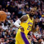 Jan 20, 2026; Denver, Colorado, USA; Los Angeles Lakers forward LeBron James (23) in the second quarter against the Denver Nuggets at Ball Arena. Mandatory Credit: Isaiah J. Downing-Imagn Images