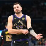 Jan 30, 2026; Washington, District of Columbia, USA; Los Angeles Lakers forward/guard Luka Doncic (77) on the court against the Washington Wizards during the first half at Capital One Arena. Mandatory Credit: Brad Mills-Imagn Images