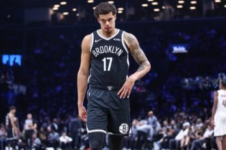 Oct 24, 2025; Brooklyn, New York, USA; Brooklyn Nets forward Michael Porter Jr. (17) at Barclays Center. Mandatory Credit: Wendell Cruz-Imagn Images