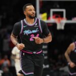 Jan 4, 2026; Miami, Florida, USA; Miami Heat guard Norman Powell (24) scored 34 points against the New Orleans Pelicans at Kaseya Center. Mandatory Credit: Jim Rassol-Imagn Images