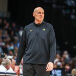 Oct 25, 2025; Memphis, Tennessee, USA; Indiana Pacers head coach Rick Carlisle looks on against the Memphis Grizzlies during the first half at FedExForum. Mandatory Credit: Wesley Hale-Imagn Images