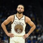 Golden State Warriors guard Stephen Curry (30) looks on against the Orlando Magic in the second quarter at Chase Center.