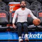 Jan 7, 2026; Atlanta, Georgia, USA; Atlanta Hawks guard Trae Young (11) shown on the court before the game against the New Orleans Pelicans at State Farm Arena. Mandatory Credit: Dale Zanine-Imagn Images