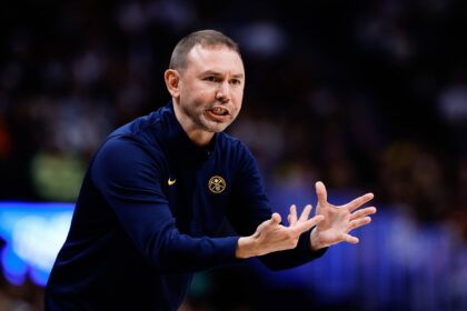 Denver, Colorado, USA; Denver Nuggets head coach David Adelman reacts in the second quarter against the Sacramento Kings at Ball Arena. Mandatory Credit: Isaiah J. Downing-Imagn Images