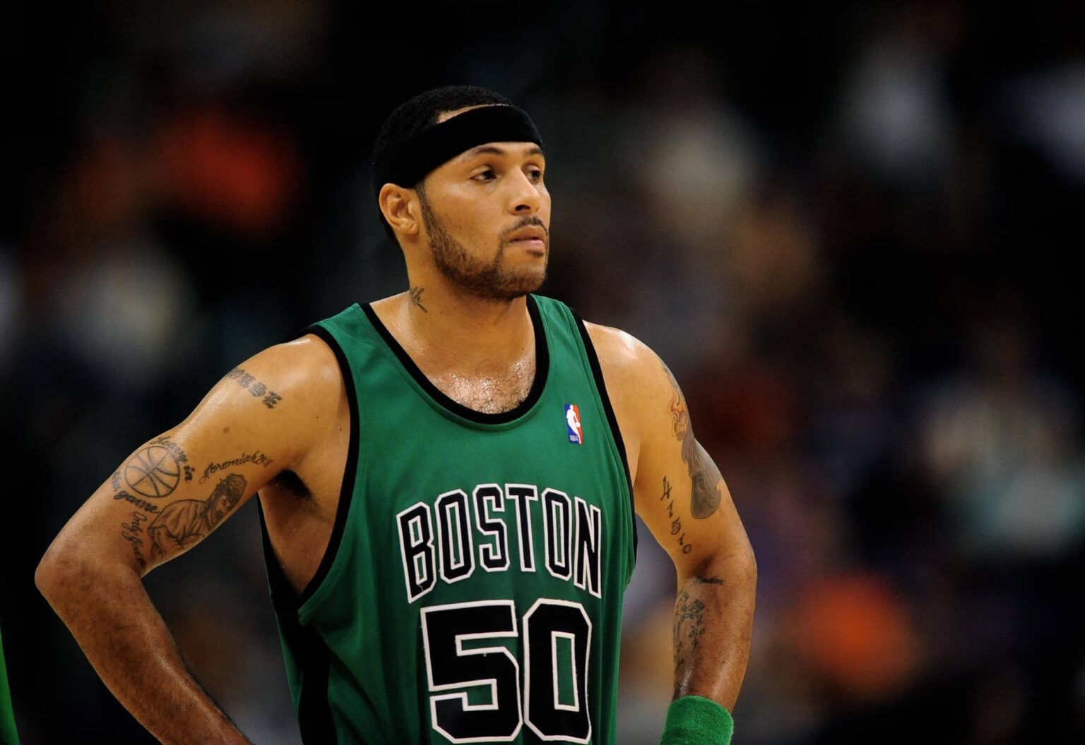 Phoenix, AZ, USA; Boston Celtics guard (50) Eddie House against the Phoenix Suns at the US Airways Center. The Suns defeated the Celtics 116-98. Mandatory Credit: Mark J. Rebilas-Imagn Images