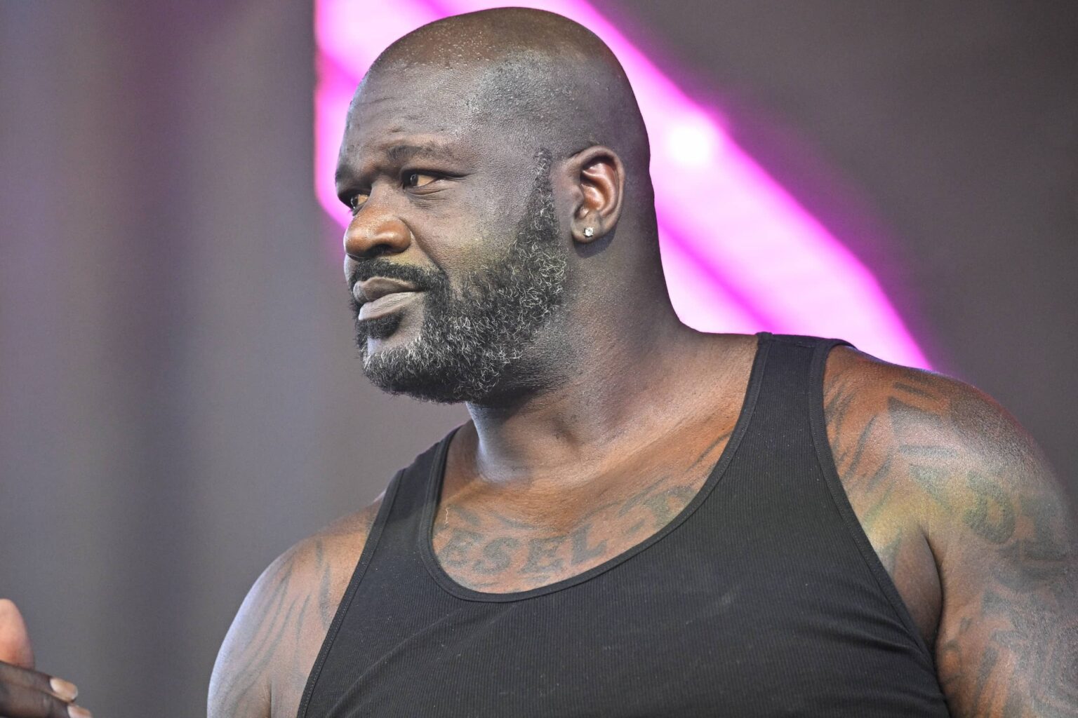 Arlington, TX, USA; Shaquille O'Neal, also known as DJ Diesel, performs before the 2025 Cotton Bowl and quarterfinal game of the College Football Playoff at AT&T Stadium. Mandatory Credit: Jerome Miron-Imagn Images