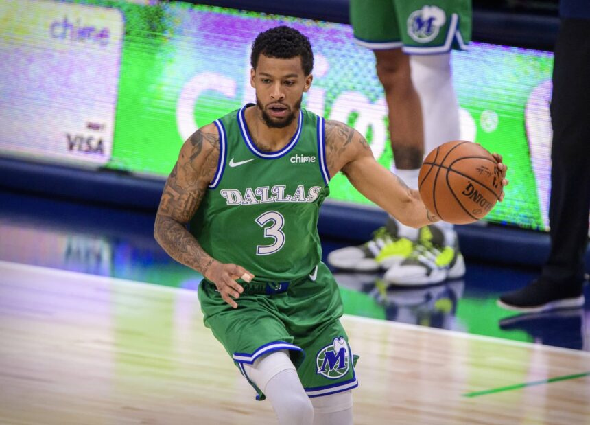 Dallas, Texas, USA; Dallas Mavericks guard Trey Burke (3) in action during the game between Charlotte Hornets and the Dallas Mavericks at the American Airlines Center. Mandatory Credit: Jerome Miron-Imagn Images