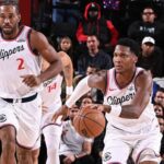 Bennedict Mathurin and Kawhi Leonard in action for the Clippers. Mandatory Credits: nba.com