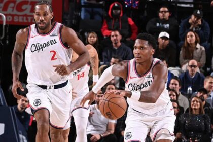 Bennedict Mathurin and Kawhi Leonard in action for the Clippers. Mandatory Credits: nba.com