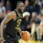 Feb 11, 2026; San Francisco, California, USA; Golden State Warriors forward Draymond Green (23) dribbles against the San Antonio Spurs in the third quarter at Chase Center. Mandatory Credit: Eakin Howard-Imagn Images